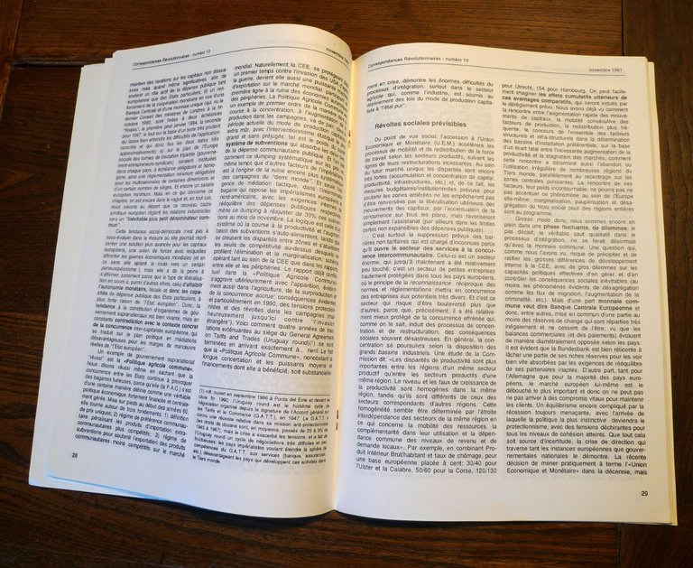 CORRESPONDANCES REVOLUTIONNAIRE N.10 Nov.1991,Bruxelles[comunismo,rivoluzione