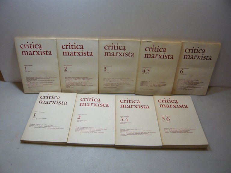 Critica marxista anno 14 e 15, 1976 -1977. Rivista bimestrale[annate …
