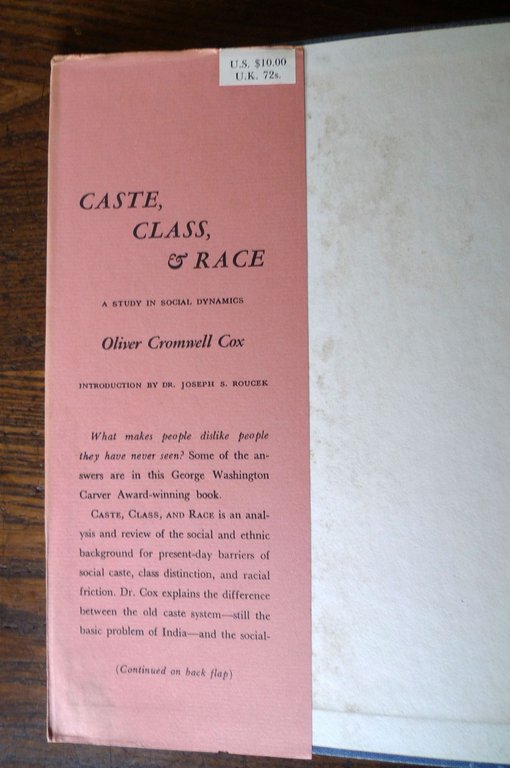 Cromwell Cox,CASTE,CLASS & RACE.A Study in Social Dynamics,1959 I^ED[RAZZISMO | Immagine Gallery 4