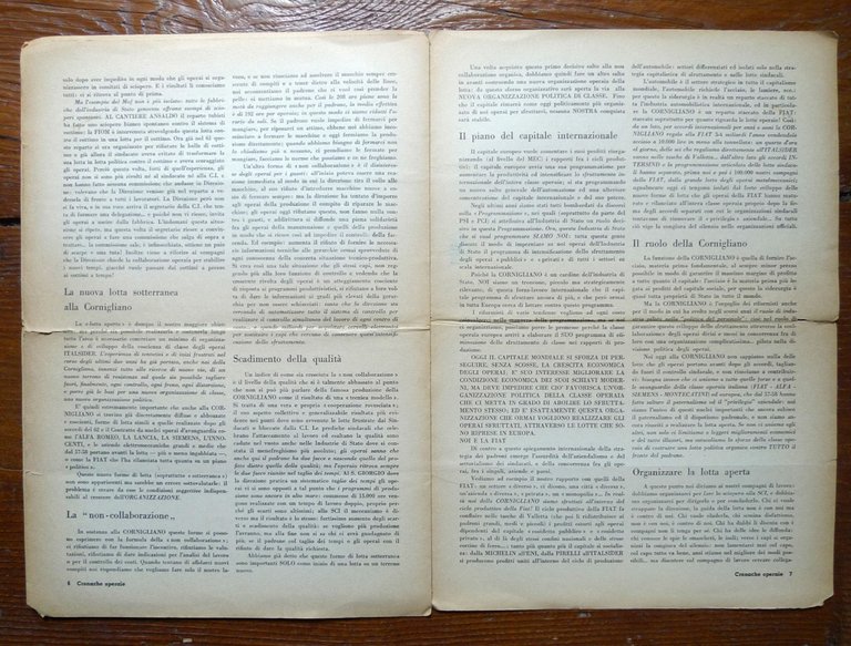 CRONACHE OPERAIE 15 Ottobre 1963[operaismo,Faina,Mario Tronti,Toni Negri | Immagine Gallery 4