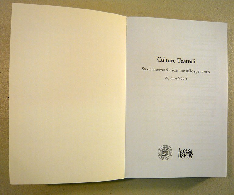 CULTURE TEATRALI 22.ANNALE 2013.GIORNALISMO/TEATRO/INFORMAZIONE,La casa Usher