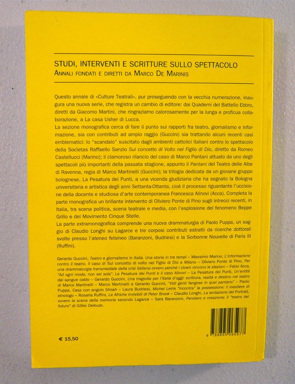 CULTURE TEATRALI 22.ANNALE 2013.GIORNALISMO/TEATRO/INFORMAZIONE,La casa Usher
