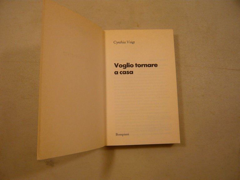 Cynthia Voigt, VOGLIO TORNARE A CASA, Bompiani, Ariccia, 1994