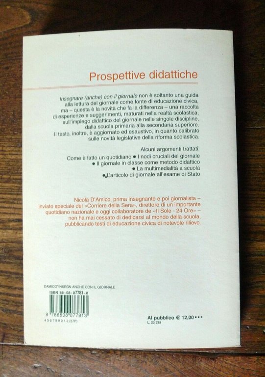 D'Amico,INSEGNARE(ANCHE)CON IL GIORNALE,2003 Zanichelli[didattica,scuola