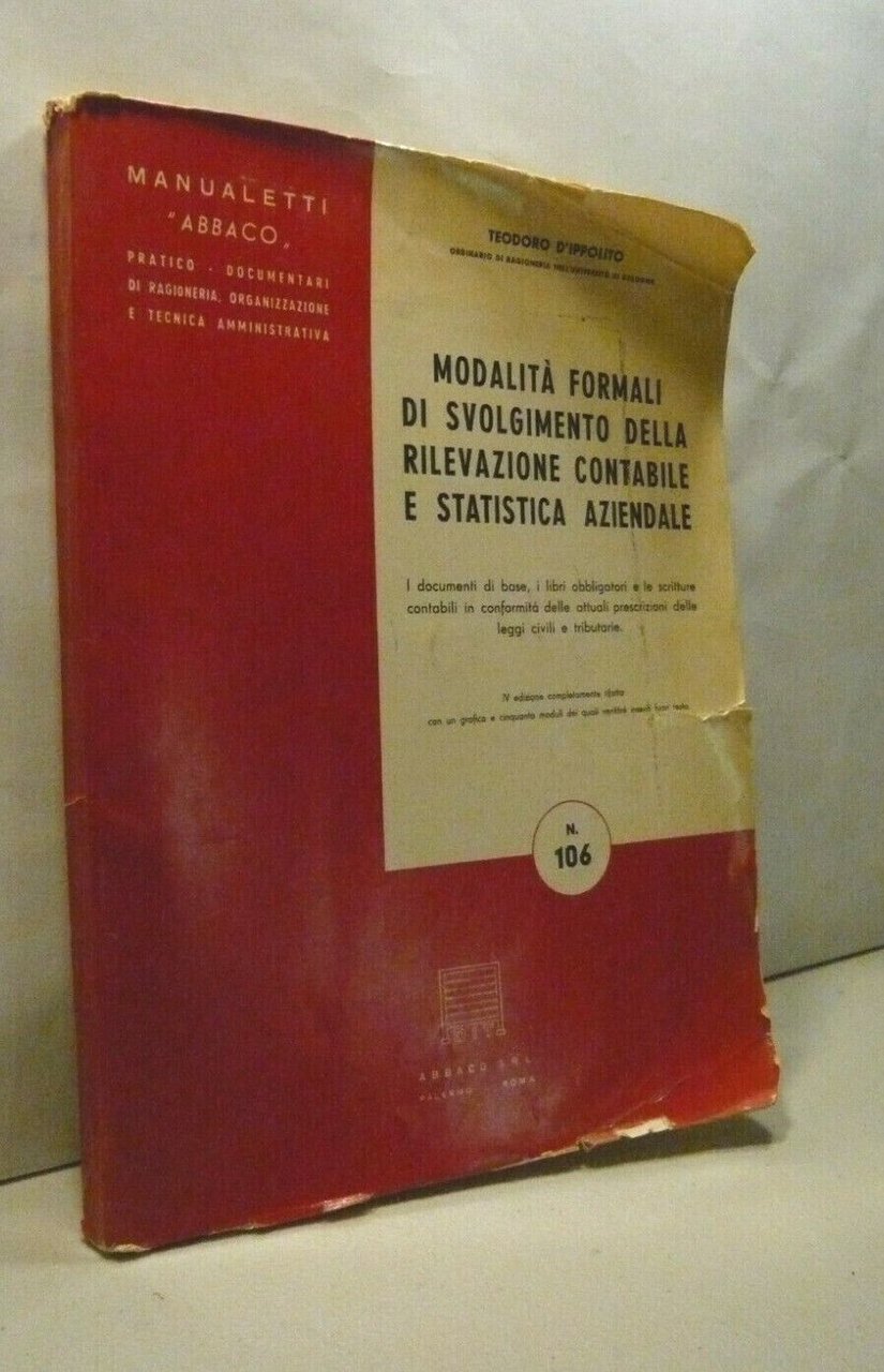 D’Ippolito, RILEVAZIONE CONTABILE E STATISTICA AZIENDALE,1961[ragioneria
