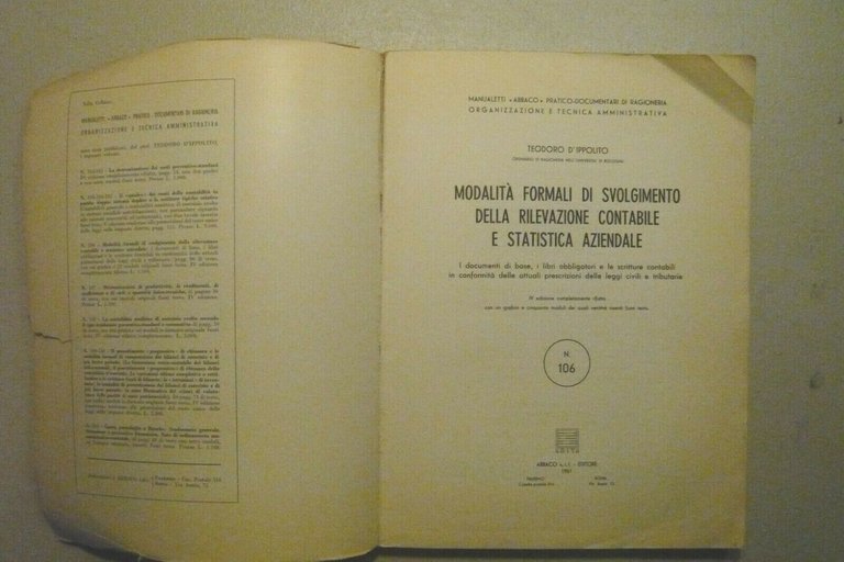 D’Ippolito, RILEVAZIONE CONTABILE E STATISTICA AZIENDALE,1961[ragioneria
