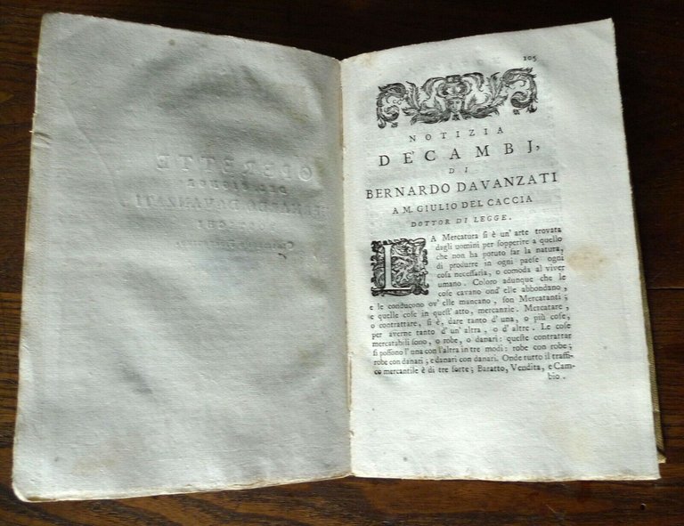 Davanzati,SCISMA D'INGHILTERRA CON ALTRE OPERETTE,1754 Comino[storia,Toscana