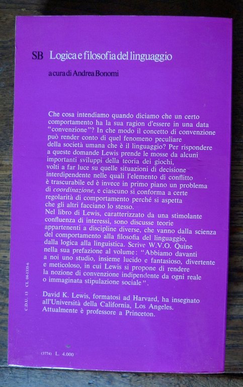 David K.Lewis,LA CONVENZIONE.Studio filosofico,1974 Bompiani[filosofia analitica | Immagine Gallery 2
