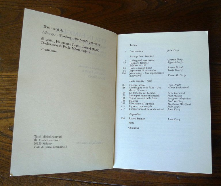Davy/Voors,VITA IN FAMIGLIA.Madri,padri e figli,2003 Filadelfia[antroposofia
