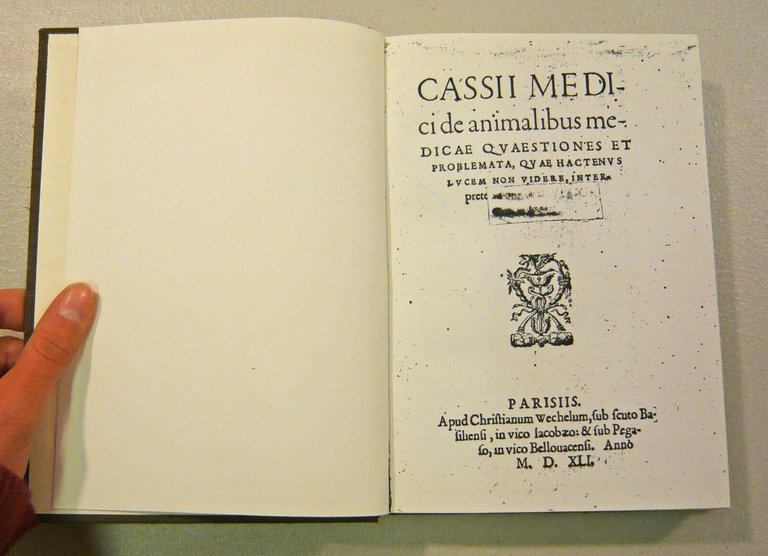 DE ANIMALIBUS MEDICAE QUAESTIONES/MEDICINA ANIMALIUM BESTIARUM,1541[anastatica