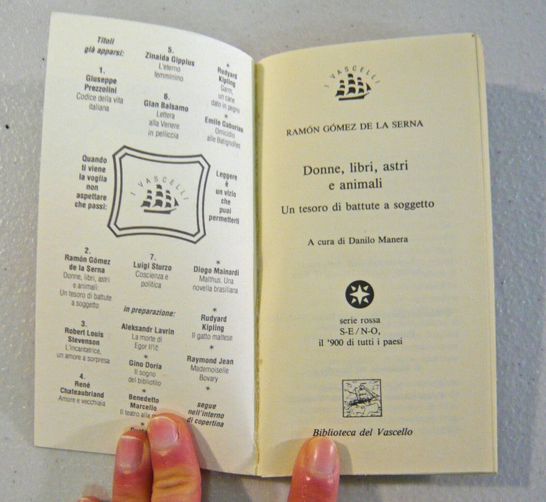 De La Serna,DONNE,LIBRI,ASTRI E ANIMALI,1993 Biblioteca del vascello