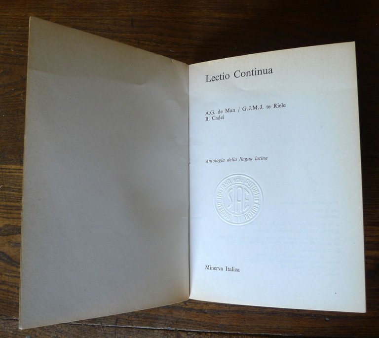 de Man,LECTIO CONTINUA.Antologia della lingua latina,1980 Minerva Italica | Immagine Gallery 2