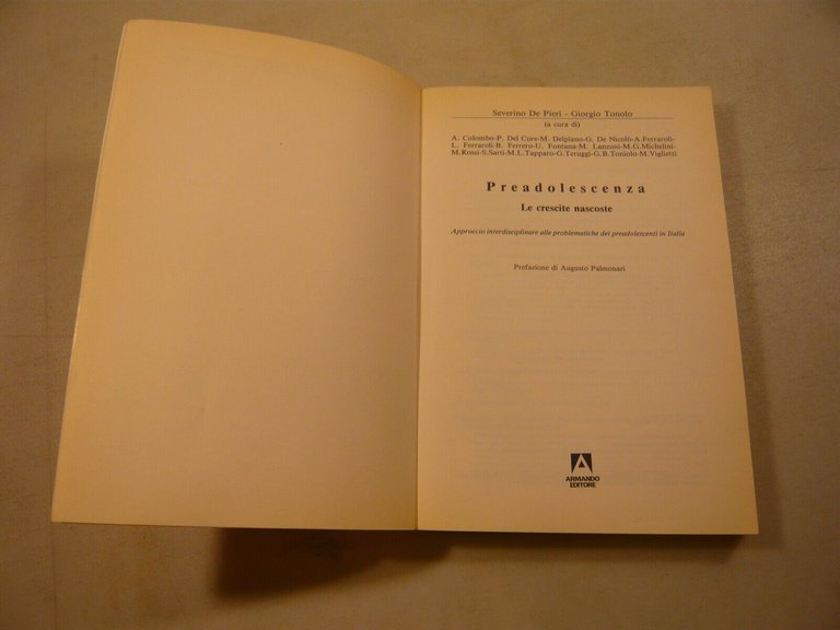 de Pieri,Tonolo,PREADOLESCENZA.LE CRESCITE NASCOSTE,Armando 1990