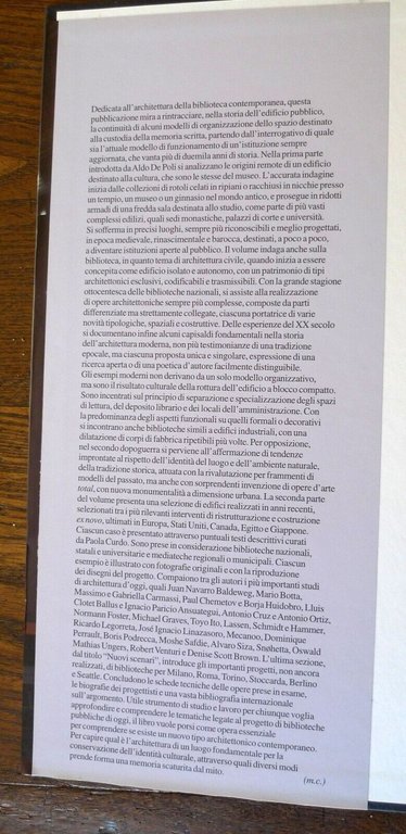 De Poli,BIBLIOTECHE.ARCHITETTURE 1995-2005,Federico Motta 2002[architettura