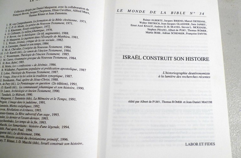 de Pury,ISRAEL CONSTRUIT SON HISTOIRE,1996[storia,ebraismo,Torah,Deuteronomio
