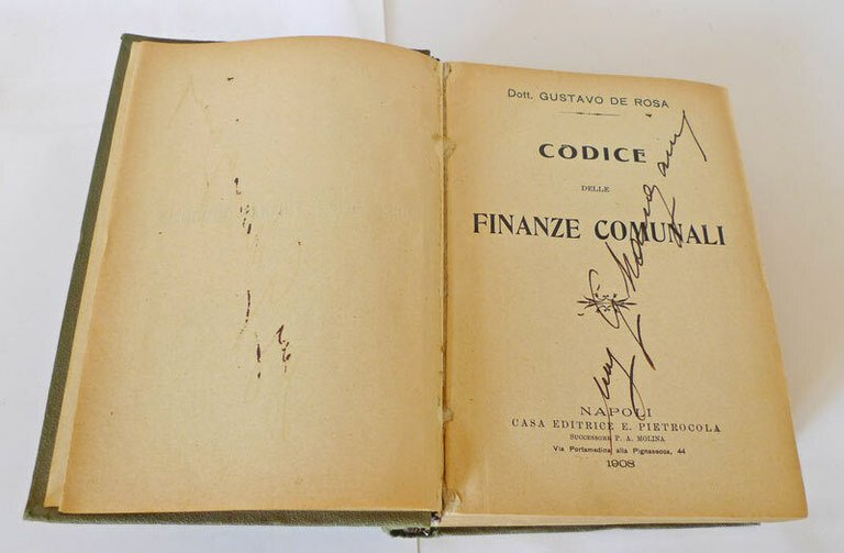 De Rosa,CODICE DELLE FINANZE COMUNALI,1908 Pietrocola[diritto amministrativo