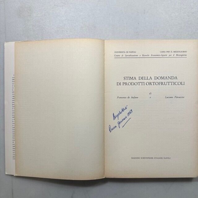De Stefano,Pieraccioni,STIMA DELLA DOMANDA DI PRODOTTI ORTOFRUTTICOLI, Esi 1965