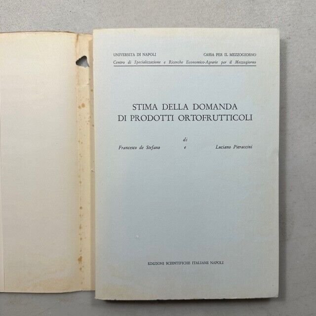 De Stefano,Pieraccioni,STIMA DELLA DOMANDA DI PRODOTTI ORTOFRUTTICOLI, Esi 1965