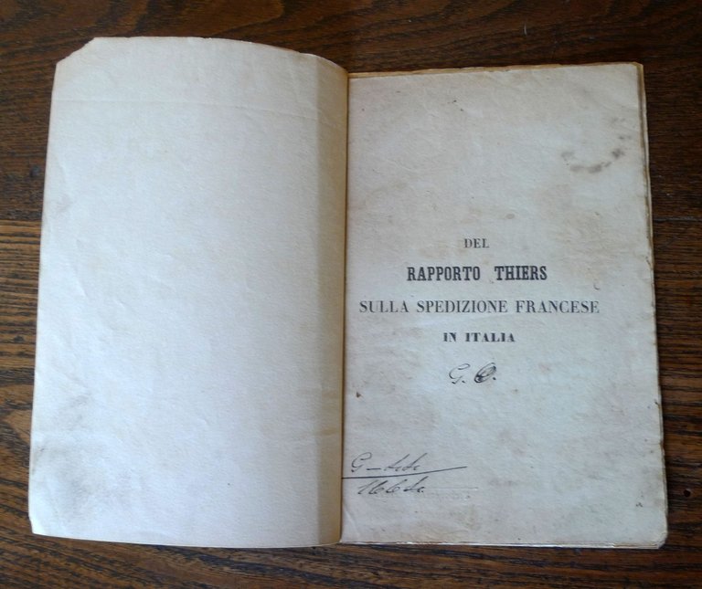 DEL RAPPORTO THIERS SULLA SPEDIZIONE FRANCESE IN ITALIA,1849 Corfù[storia | Immagine Gallery 1