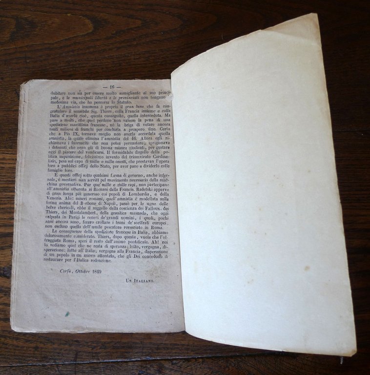 DEL RAPPORTO THIERS SULLA SPEDIZIONE FRANCESE IN ITALIA,1849 Corfù[storia | Immagine Gallery 5