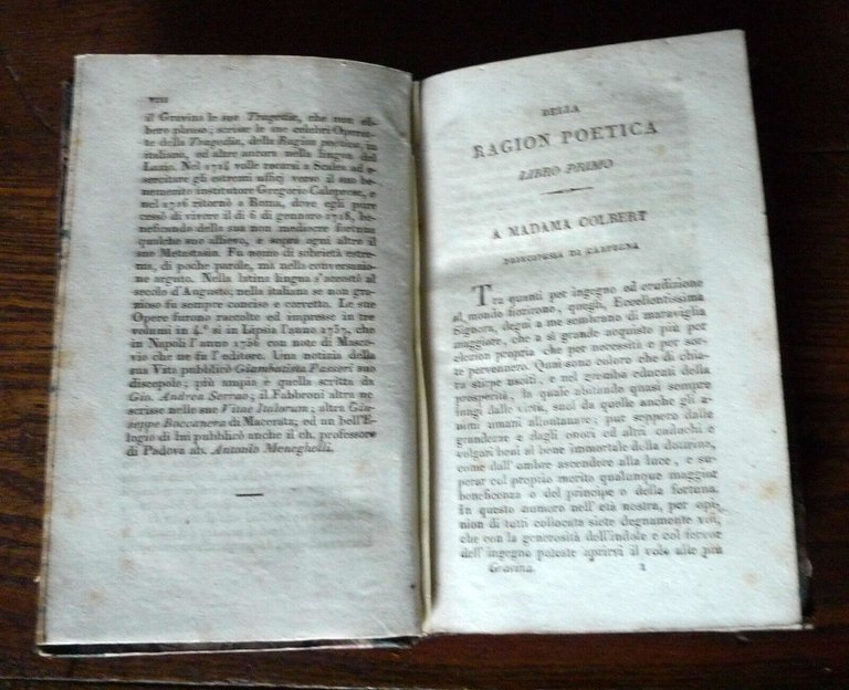 DELLA RAGION POETICA LIBRI DUE DI GIO.VICENZO GRAVINA,1829 Alvisopoli[estetica