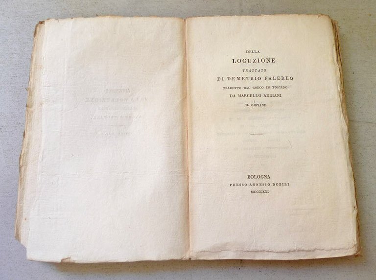 Demetrio Falereo,DELLA LOCUZIONE,1821 Annesio Nobili[filosofia,retorica,oratoria