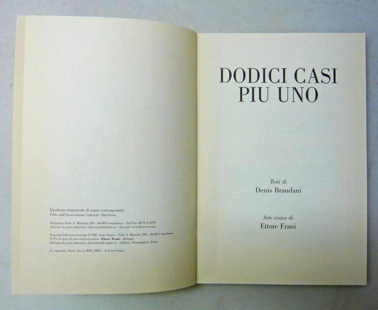 Denis Brandani/Ettore Frani,DODICI CASI PIÙ UNO,AltroVerso[arte contemporanea