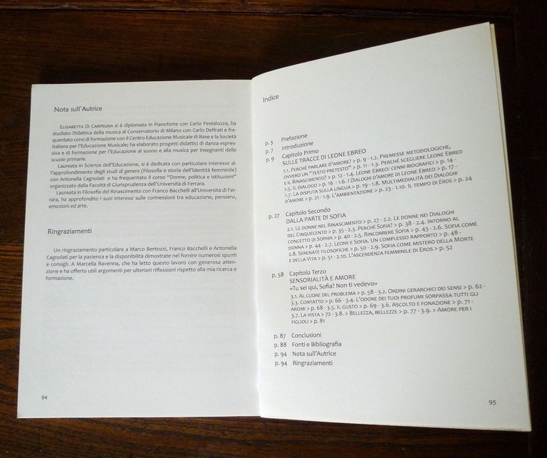 Di Carpegna,INSEGUENDO SOFIA.Filosofia e amore sulle tracce di Leone Ebreo,2010