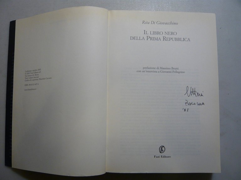 Di Giovacchino,IL LIBRO NERO DELLA PRIMA REPUBBLICA,Fazi 2003