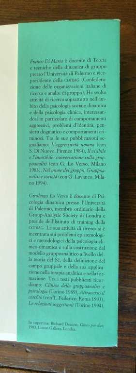 Di Maria/Lo Verso,LA PSICODINAMICA DEI GRUPPI.TEORIE E TECNICHE,1995[psicologia