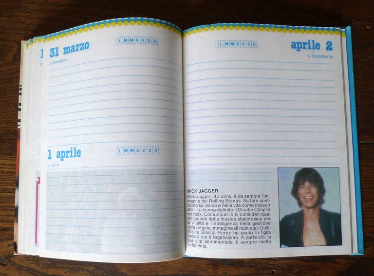 DIARIO scolastico AGENDA TUTTO MUSICA & SPETTACOLO,P.E.A.1983[VINTAGE
