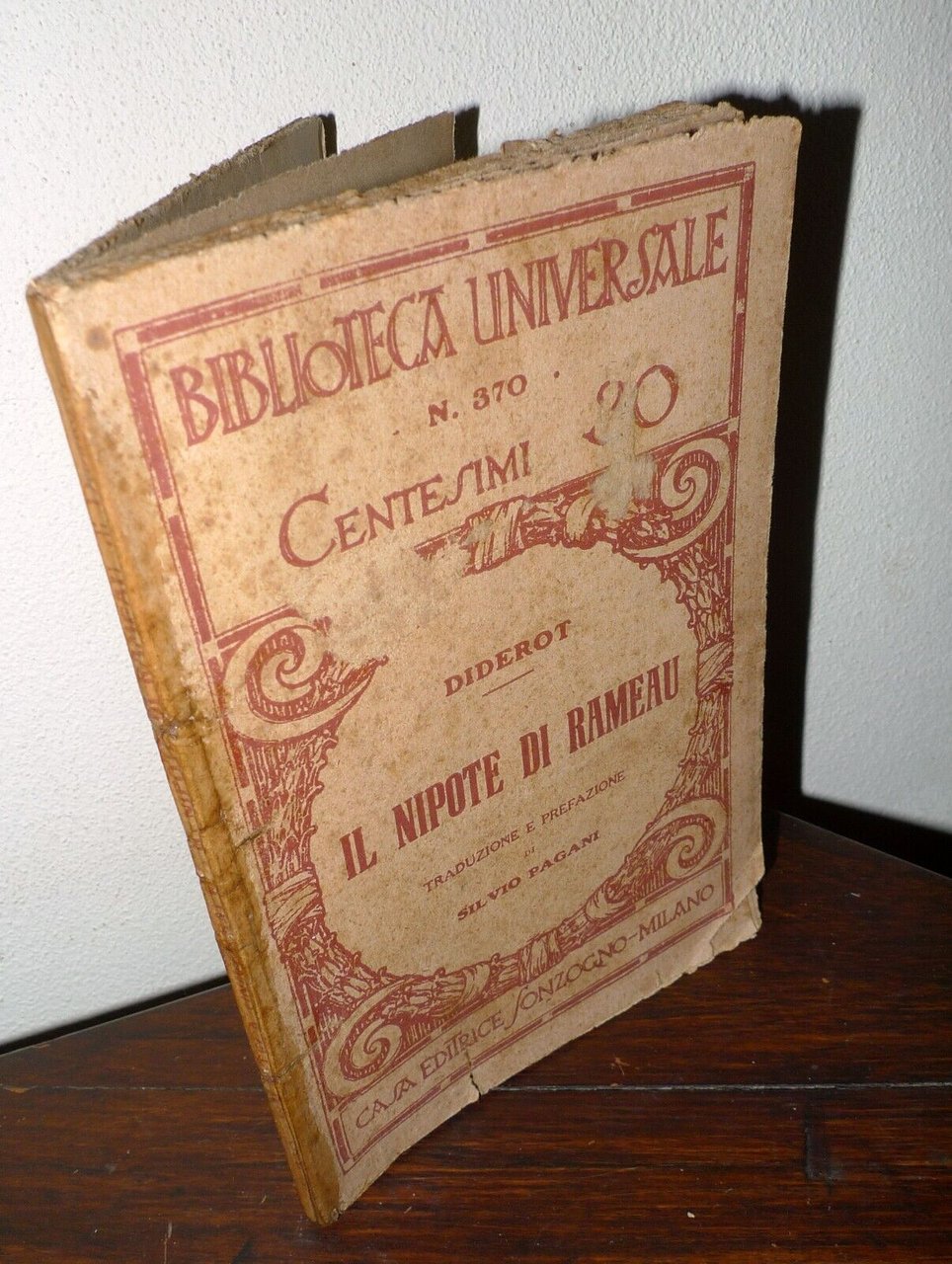 Diderot,IL NIPOTE DI RAMEAU,Sonzogno BIBLIOTECA UNIVERSALE