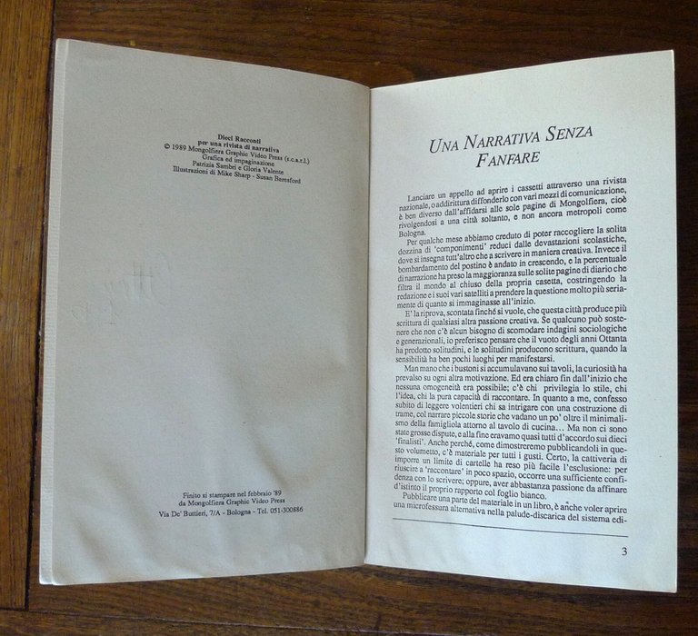 DIECI RACCONTI PER UNA RIVISTA DI NARRATIVA,1989 Mongolfiera[Tripodi,Caterina