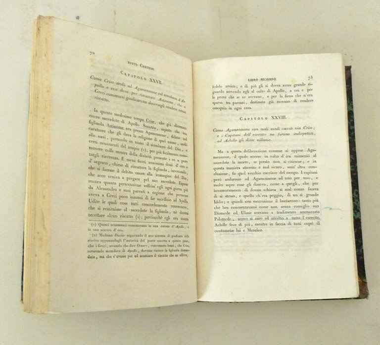 Ditti Cretese e Darete Frigio STORICI DELLA GUERRA TROJANA,1819 Sonzogno[storia