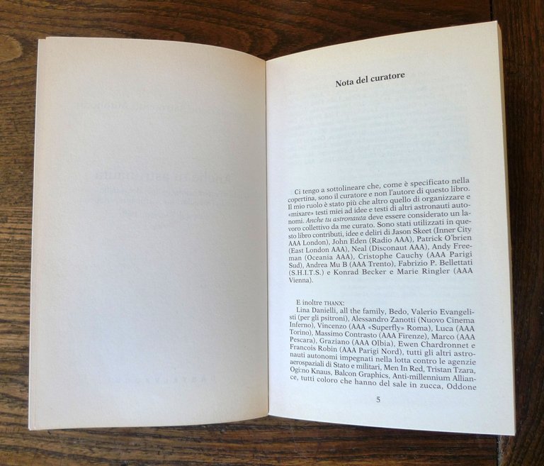 DJ Balli,ANCHE TU ASTRONAUTA,1998 Castelvecchi[Associazione Astronauti Autonomi