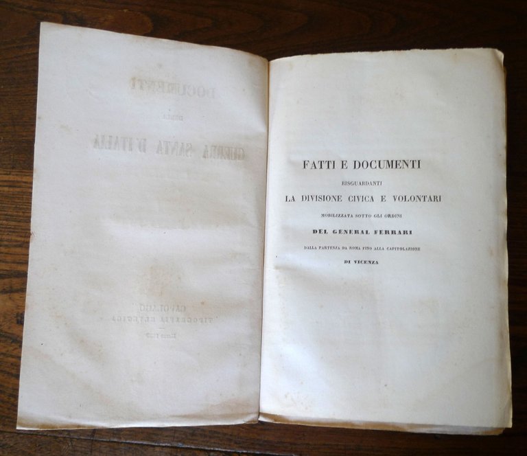 DOCUMENTI DELLA GUERRA SANTA D'ITALIA.Fasc.11°,1850 Elvetica[storia Risorgimento | Immagine Gallery 4