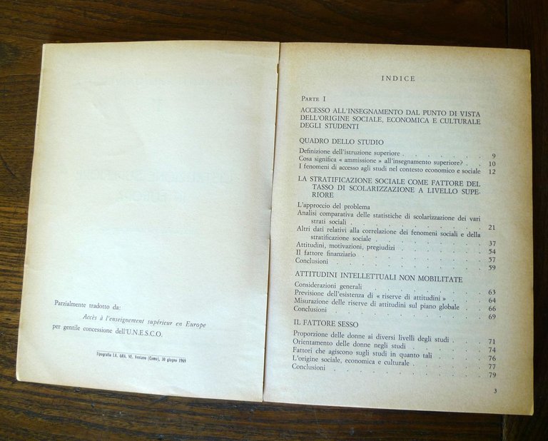 DOCUMENTI SULLA UNIVERSITÀ 1.L'ISTRUZIONE SUPERIORE IN EUROPA,1969[UNESCO