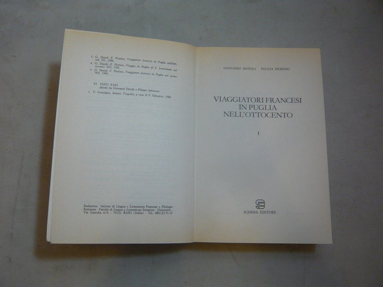 Dotoli-Forino,VIAGGIATORI FRANCESI IN PUGLIA NELL'OTTOCENTO,Brescia,1985