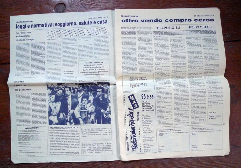 DUEMILASTAGIONI n.1 1989.Mensile per cittadini e lavoratori extracomunitari