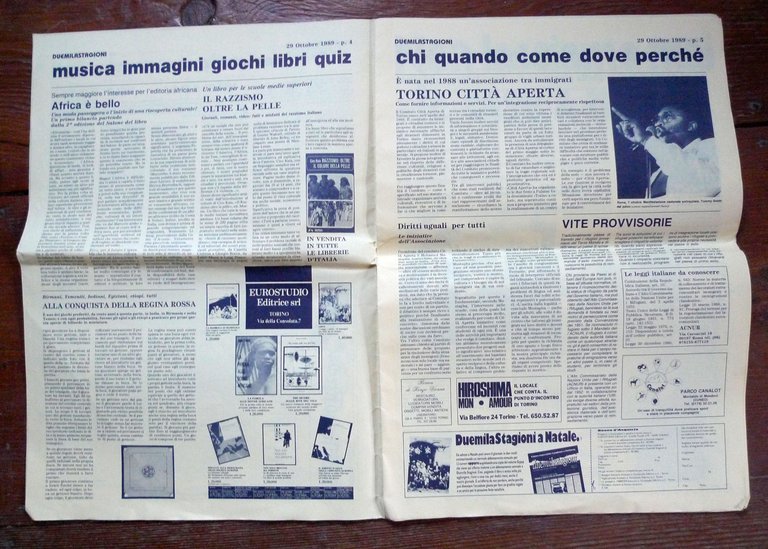 DUEMILASTAGIONI n.1 1989.Mensile per cittadini e lavoratori extracomunitari