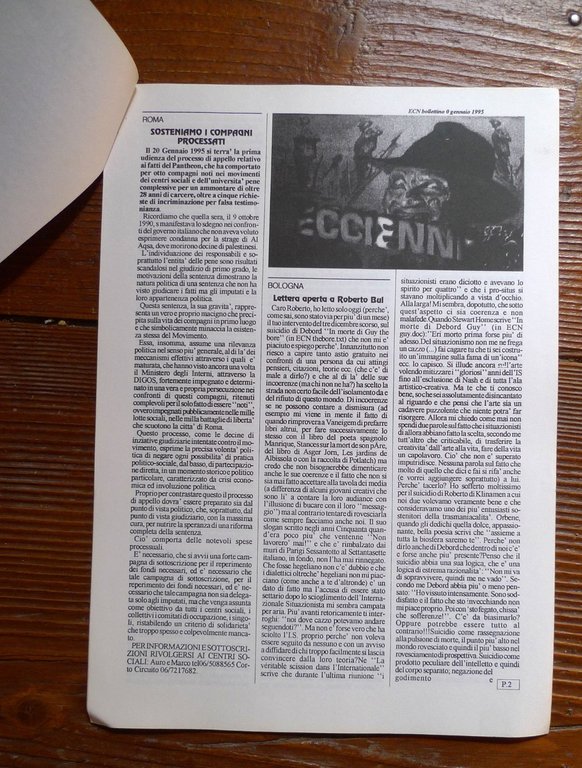 ECN(EUROPEAN COUNTER NETWORK)BOLLETTINO 0 gen.'95[hacktivism,controinformazione | Immagine Gallery 2