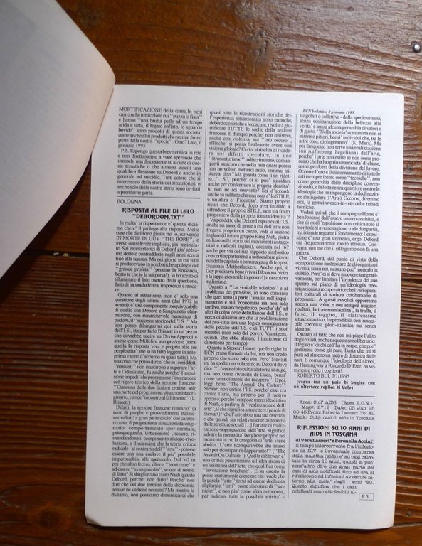 ECN(EUROPEAN COUNTER NETWORK)BOLLETTINO 0 gen.'95[hacktivism,controinformazione | Immagine Gallery 3