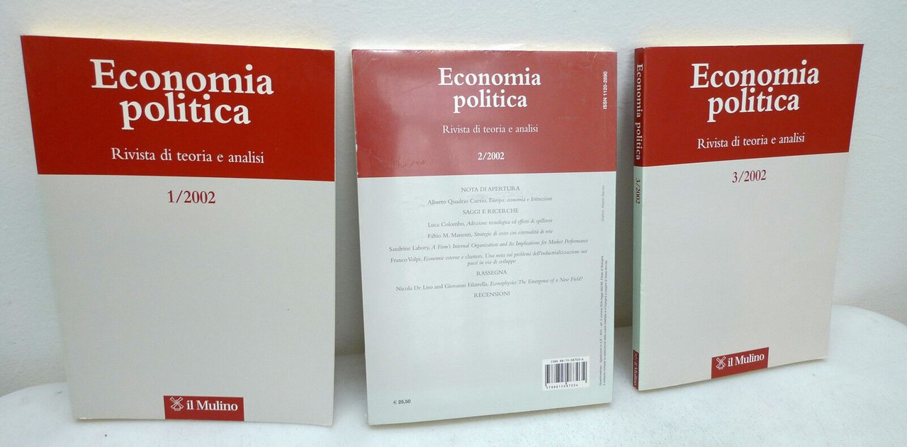ECONOMIA POLITICA.Rivista di teoria e analisi 1/2/3 2002,Mulino[annata completa