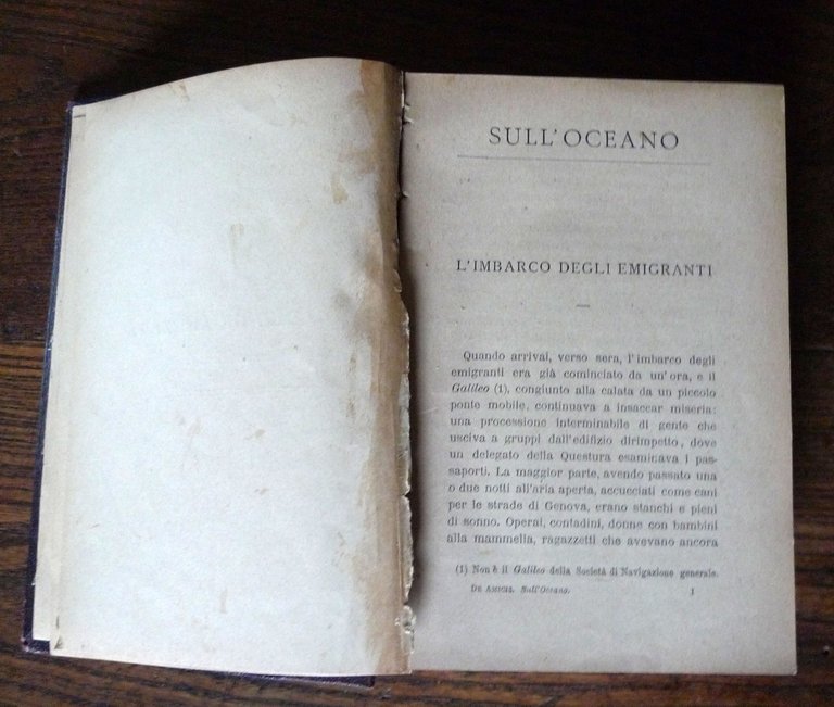 Edmondo De Amicis,SULL'OCEANO,1889 Treves