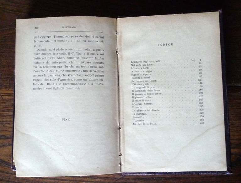 Edmondo De Amicis,SULL'OCEANO,1889 Treves
