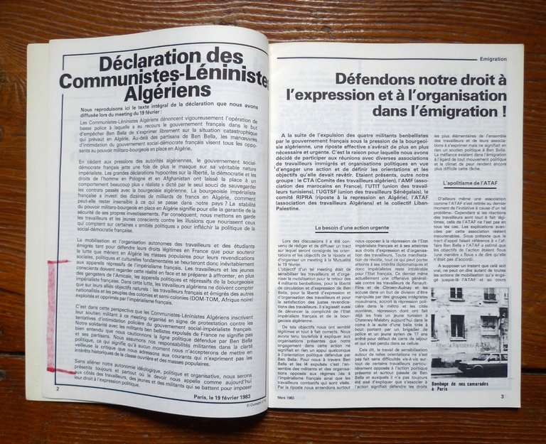 EL-OUMAMI-L'INTERNATIONALISTE.ORGANE DU PARTI COMMUNISTE INTERNATIONAL 1978-1983