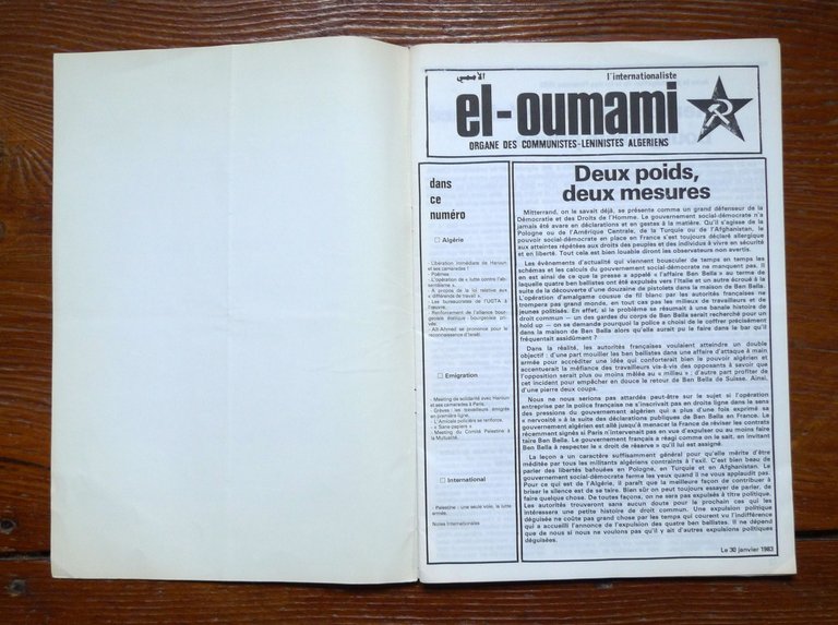 EL-OUMAMI-L'INTERNATIONALISTE.ORGANE DU PARTI COMMUNISTE INTERNATIONAL 1978-1983