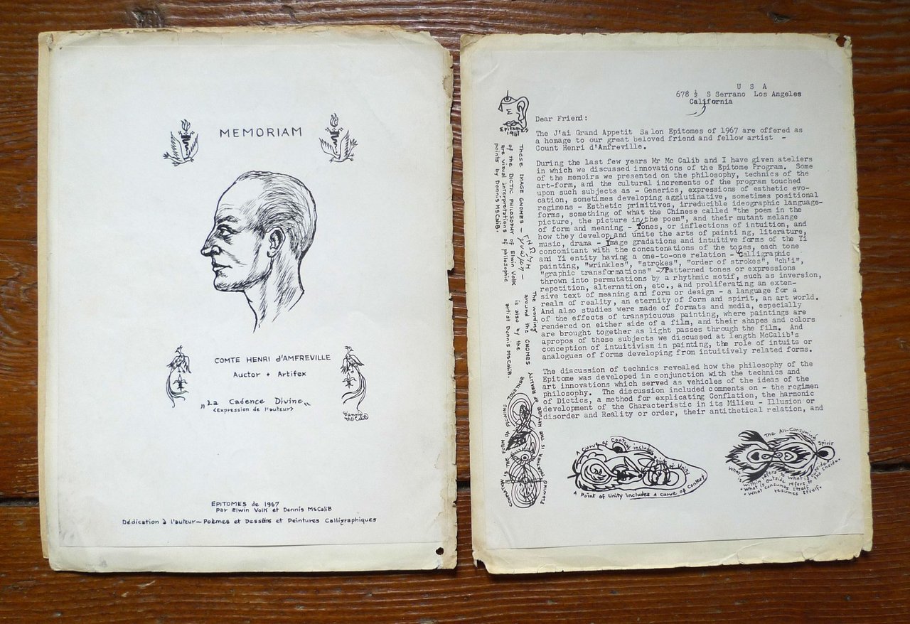 Elwin Volk,Dennis McCalib,EPITOMES 1967.MEMORIAM HENRI D'AMFREVILLE[poesia,arte | Immagine principale