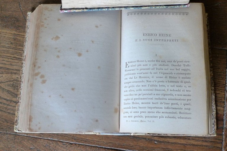 Enrico Heine,IL CANZONIERE.TRAD.BERNARDINO ZENDRINI,1884 Ulrico Hoepli[POESIA