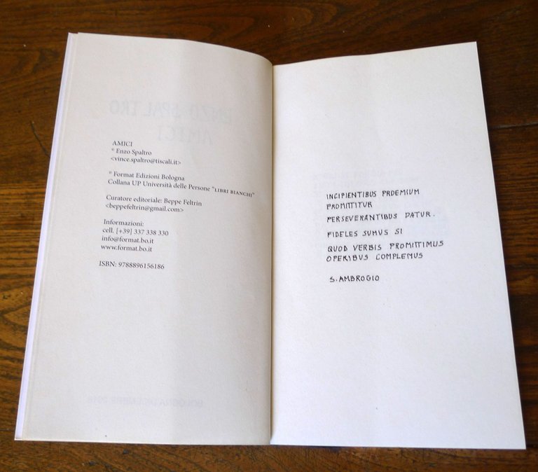 Enzo Spaltro,AMICI,2015 Format Edizioni,Bologna[POESIA,Università delle Persone